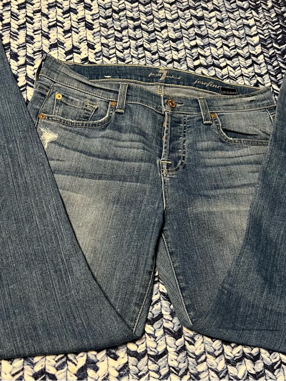 7 For All Mankind Women's Skinny Jeans in Light Blue Wash Size 26